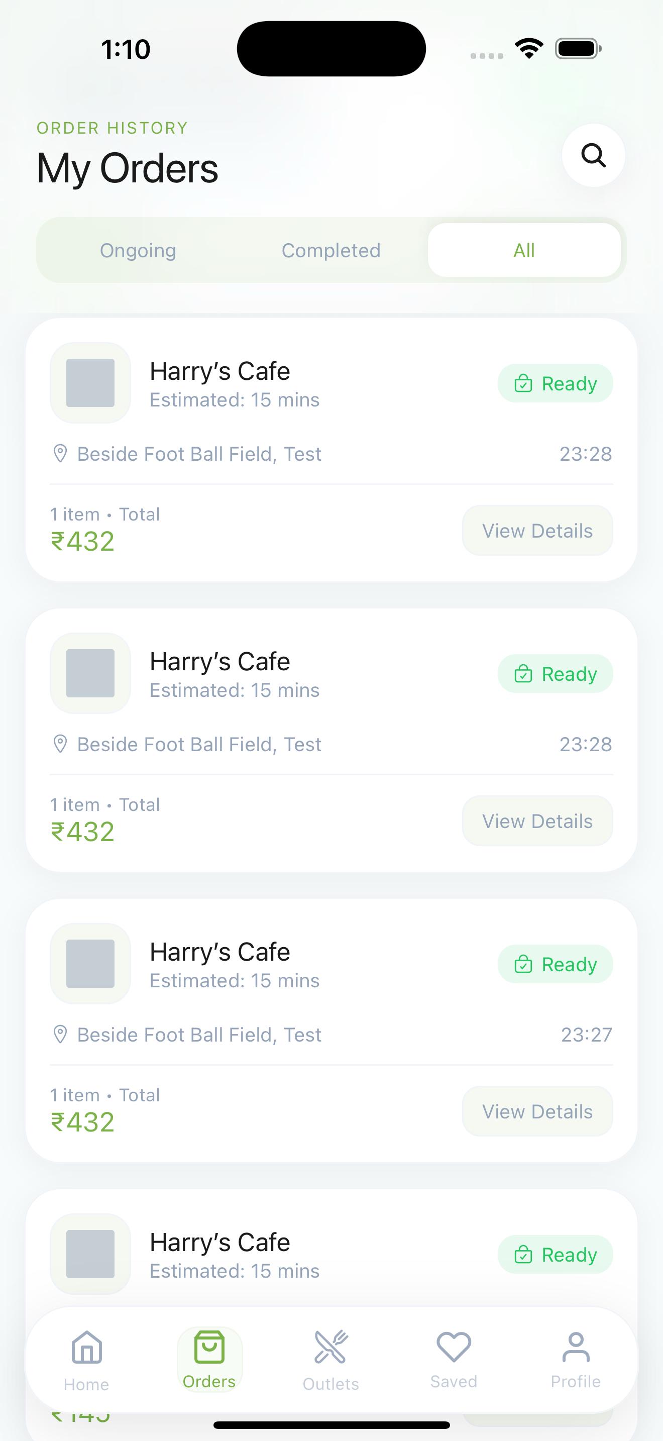 Tuckr app: my orders